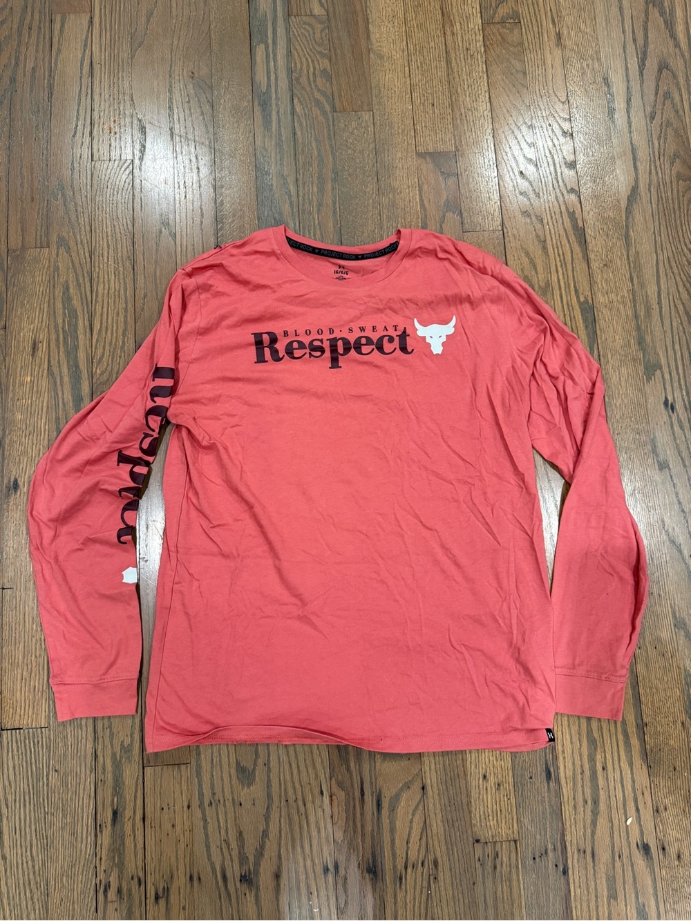 Under Armour Project Rock Respect Long Sleeve Tee - Coral Pink